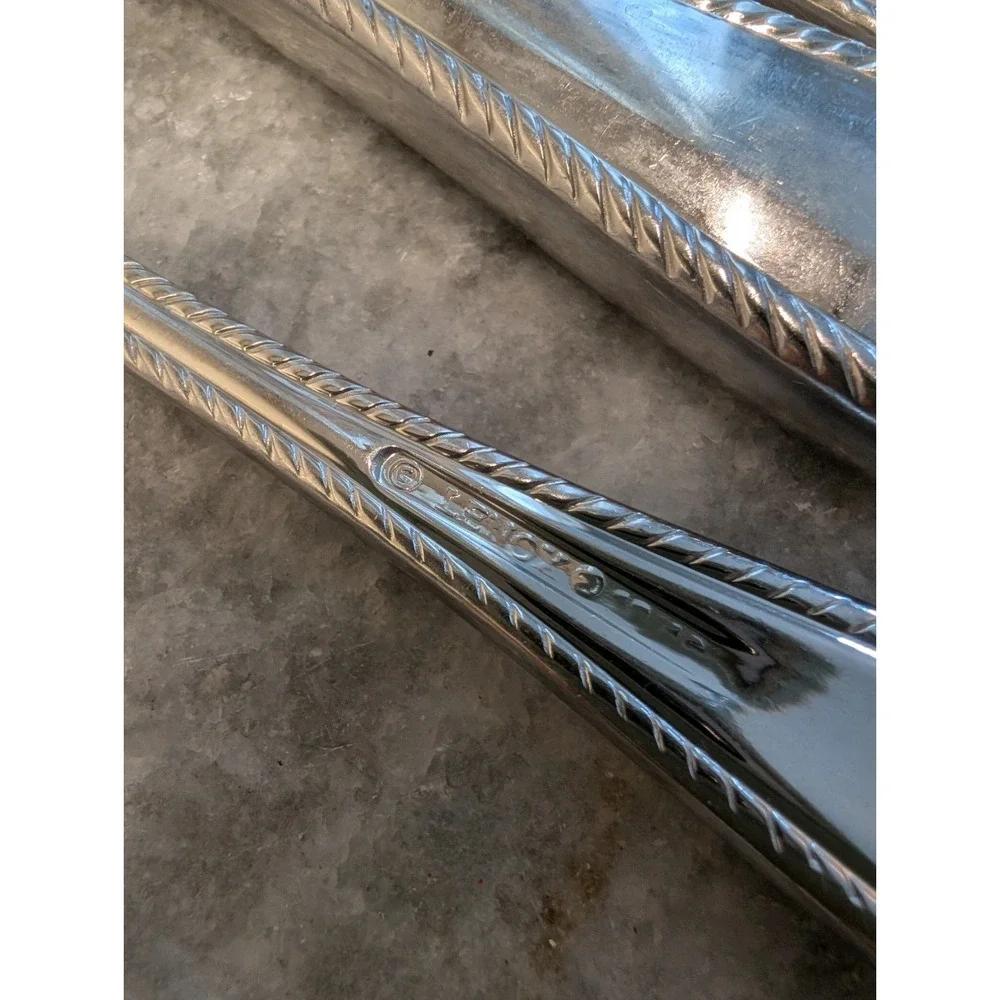 4 Lenox TUDOR BEAD Stainless 18/10 Glossy Rope Edge Flatware